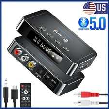Bluetooth 5.0 Receiver Transmitter Wireless 3.5mm AUX NFC to 2 RCA Audio Adapter
