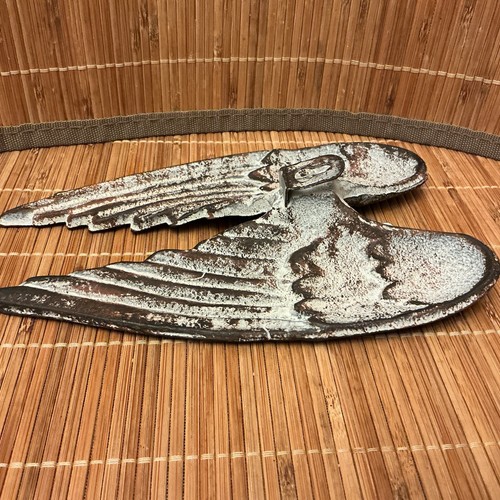 Wall hanging Angel Wings Sculpture Solid Cast Iron Wabi-sabi Japandi Decor - Picture 4 of 17