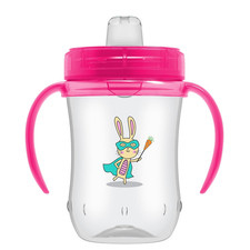 Dr. Brown'S Milestones Soft Spout Sippy Cup with Handles, Pink Bunny Hero, Bpa-F
