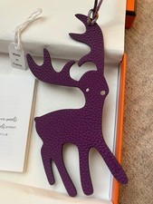 Hermes Petit Ash Charm Reindeer Purple Navy
