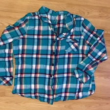 Sonoma XL Pajama Top Plaid Green