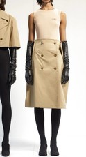 RRP: £480 Mm6 Maison Margiela Cotton-twill midi wrap beige skirt size S 