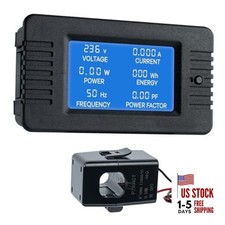 AC 80-260V 100A Multi-Function Power Monitor LCD Digital Display Voltage
