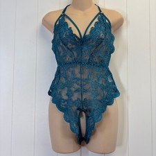 Womens Festival Sheer Lace Teddy Bodysuit Size OS Boudoir Lingerie Romantic
