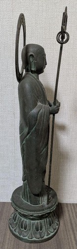 Antigua estatua japonesa de bronce Jizo Bodhisattva Buda Era Meiji H17" - Imagen 2 de 9