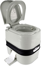 Portable 6.4 Gallon Toilet with Piston Pump, Level Indicator  Detachable Handle