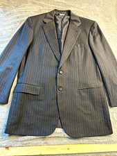 Richards Men's Gray Pinstripe Tuxedo Suit Jacket 40R 2-Button Italy