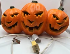 Vintage Halloween JackOLantern Light The Paper Magic Group 3 Pumpkin Heads 1999