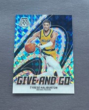 TYRESE HALIBURTON 2023-24 MOSAIC GIVE AND GO BLUE REACTIVE PRIZM /99
