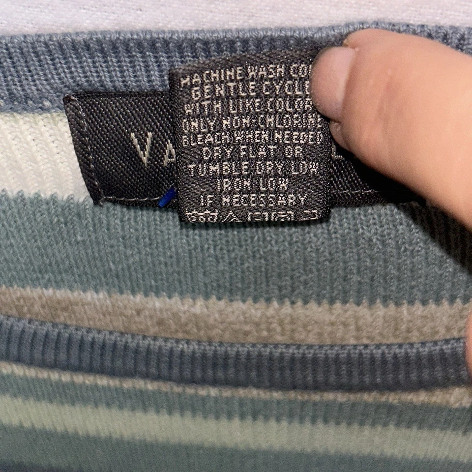 Suéter para mujer Van Heusen a rayas manga larga salvia, oliva, tostado, crema grande Foto 3 de 4