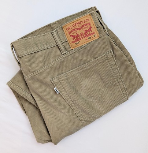 Levi's 514 Herrenjeans normale Passform beige Cord gerades Bein Größe 40 x 30 - Bild 7 von 7