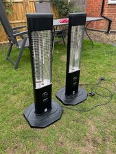 2 x Patio Heaters - high power LUXEVA Carbon Infrared, black 2000w