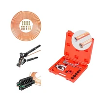 3/16" Brake Line Kit + Flaring Tool Kit + Tube Bender + 3/16" Tubing Straight...
