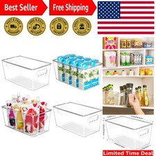 Stylish Stackable Clear Organizer Bins - 9.3" x 5.2" x 4.3" Small Set