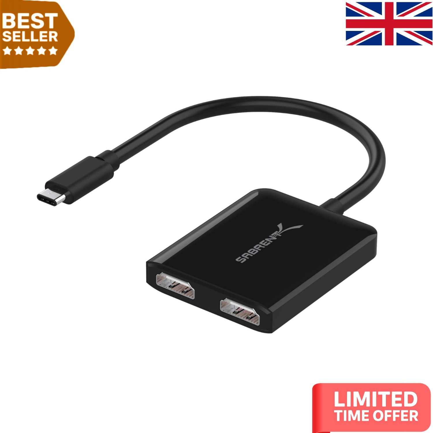 High-Resolution USB-C to Dual HDMI Adapter - 4K HDMI Splitter for Laptops