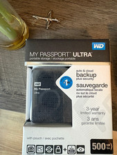 WD My Passport Ultra 500GB Portable External HDD USB 3.0 Black Password