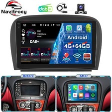 DAB+ Android 15 F&uuml;r Mercedes Benz SL-Klass 2008-2010 Autoradio Carplay Navi GPS