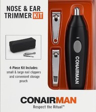 ConairMan Nose  Ear Trimmer Kit - 4 Piece Grooming Set with Nail Clippers