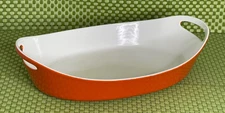 Vintage Michael Lax Copco  Orange Cast Iron Enamel Paella Pan Casserole Denmark
