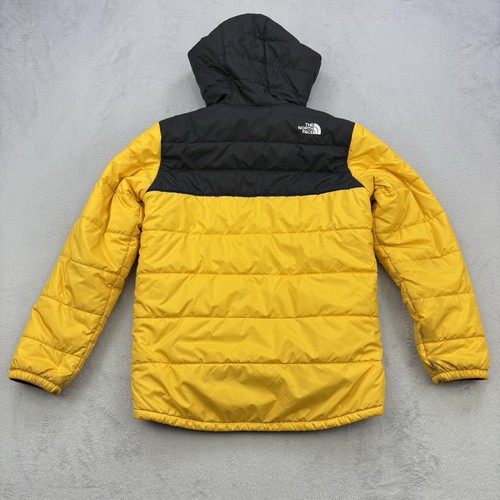 North Face Jacket Boys Large 14-16 Yellow Puffer Coat Sherpa Fleece Lined Hooded - Picture 11 of 15