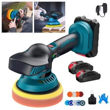 Dual Action Car Polisher Buffer Machine Cordless Sander Polishing Kit 2 Battery