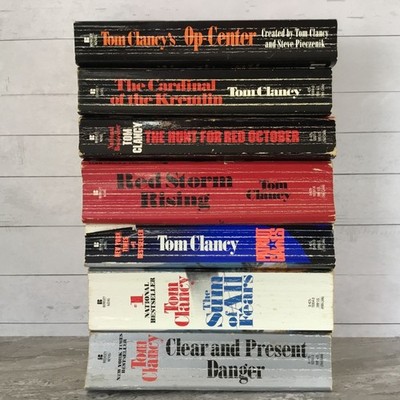 Tom Clancy Paperback Book Lot Of 7 Titles - The Hunt For Red October + more