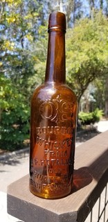 OPS FANCY MONOGRAM BOURBON WHISKEY BOTTLE A.P. HOTALING'S PRIVATE STOCK SF CA