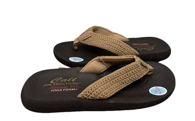 Skechers Women's Asana Hidden Valley Slip On Comfort Sandals Brown Size:9 117X