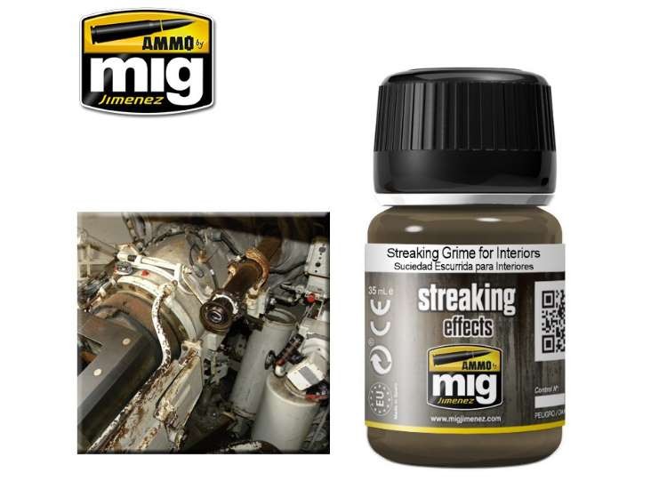 Ammo Mig A.MIG1200 35ml - Streaking Grime For Interiors - Enamel