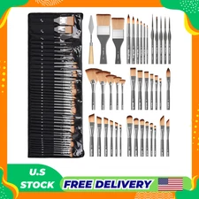 40 PCS Paint Brush Set, Professional Acrylic Paint Brushes with Palette Knife an