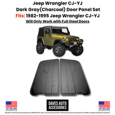 Dark Gray Jeep Wrangler Yj Cj Door Panel Pair 82-1995 Full Doors Fit Dark Gray Jeep Wrangler Yj Cj Door Panel Pair 82-1995 Full Doors Fit