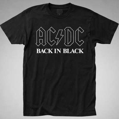 ACDC Back In Black T-Shirt Band Merch Classic Rock Vtg Retro Hard Rock Tee hell