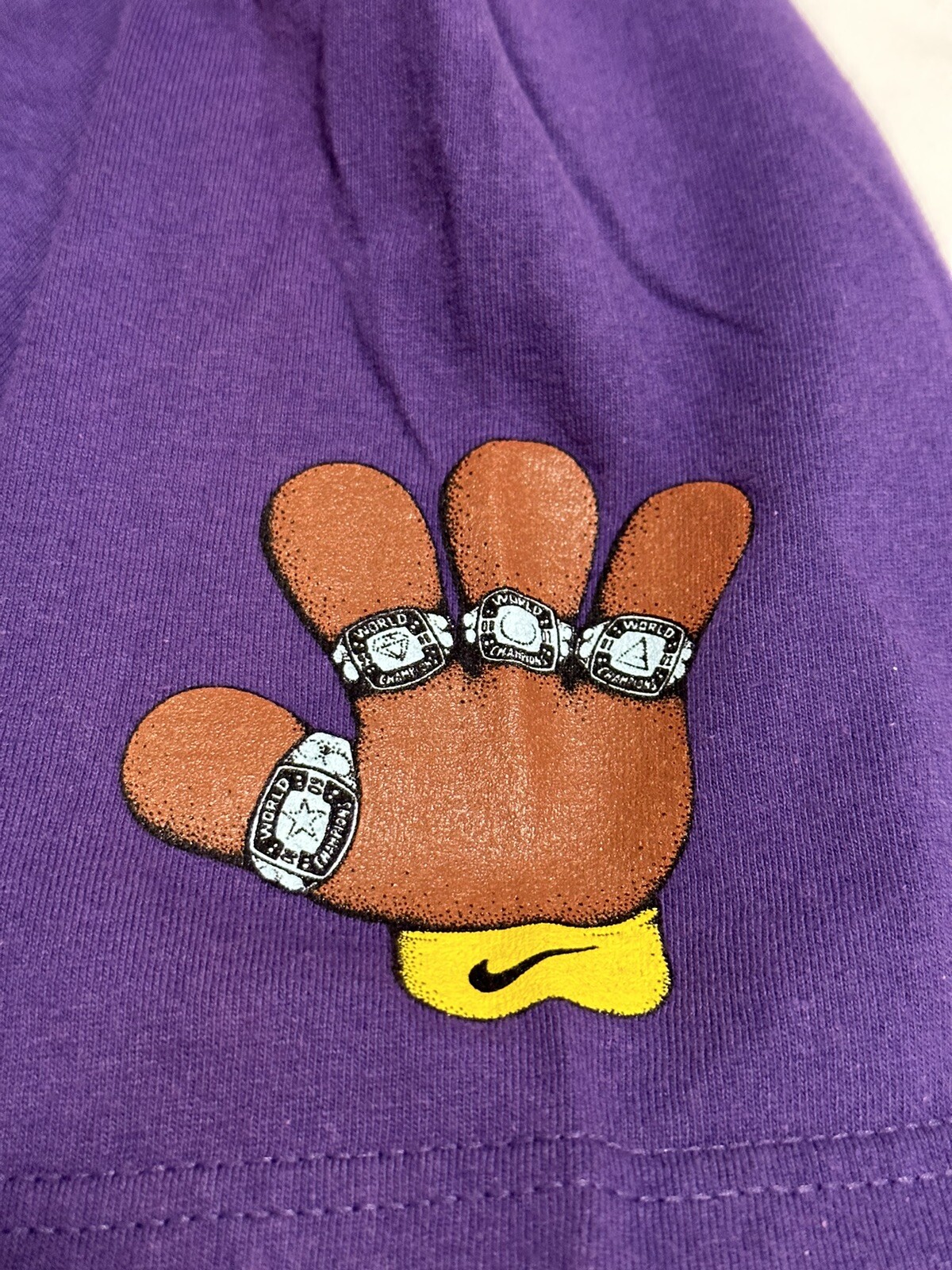 Kobe Puppet Hand Vtg Nike Kobe Bryant T-Shirt 4 Rings Puppet Hands Purple Men’s Large ...