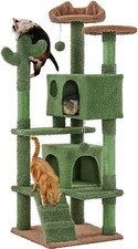 Cactus Cat Tree, 54.5In Cat Tower for Indoor Cats, Multi-Level Cat Condo with Sc