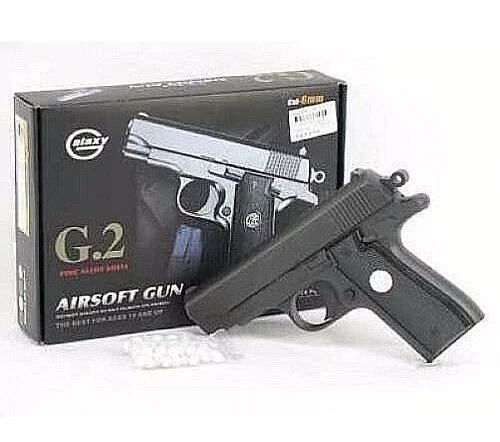 Pistola de Airsoft réplica completa de metal 220 fps pistola de aire suave peso realista Foto 3 de 4