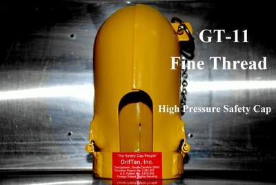 GRIFTAN HIGH PRESSURE CYLINDER SAFETY CAP - GT-11 FINE THREAD - OXYGEN ARGON