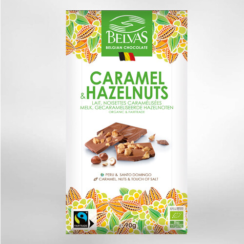Belvas Tablet Milk & Caramlized Hazelnuts 90g-3 Pack - Picture 1 of 2