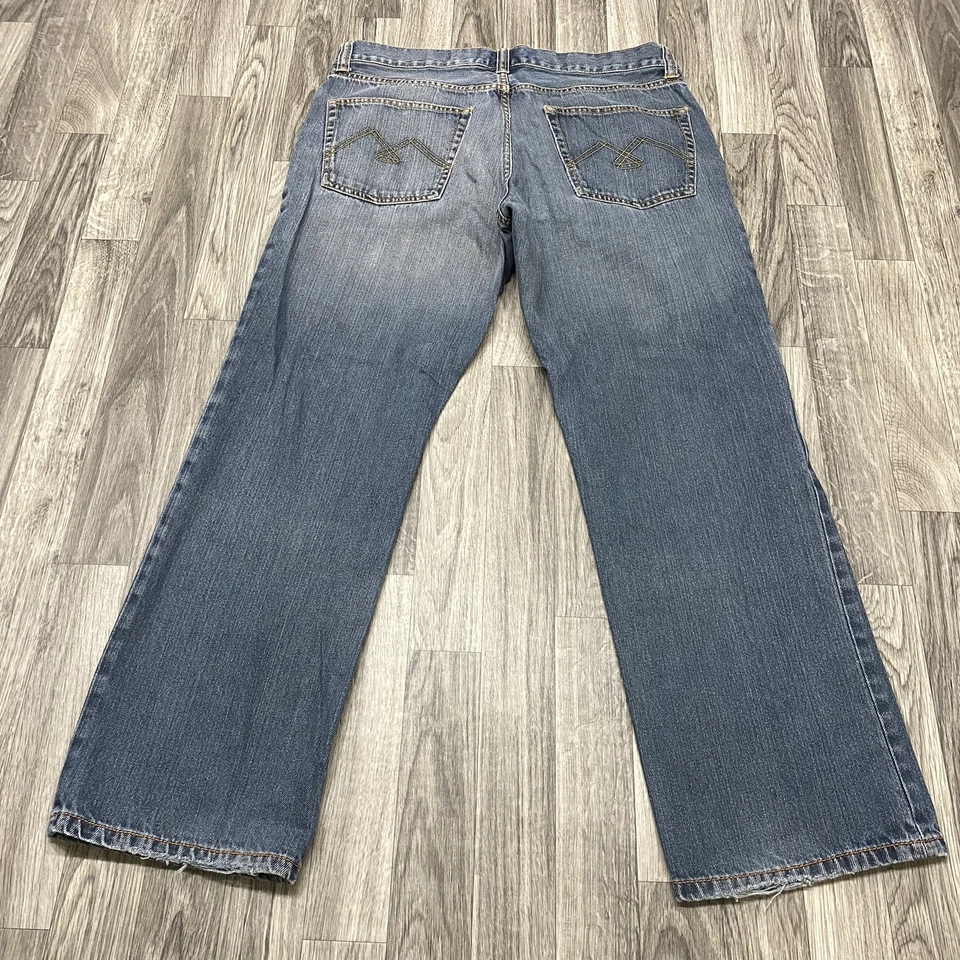 Pantalones de mezclilla azules de pierna recta AMERICAN RAG Smith Fit para hombre talla 32 x 30 Foto 4 de 4