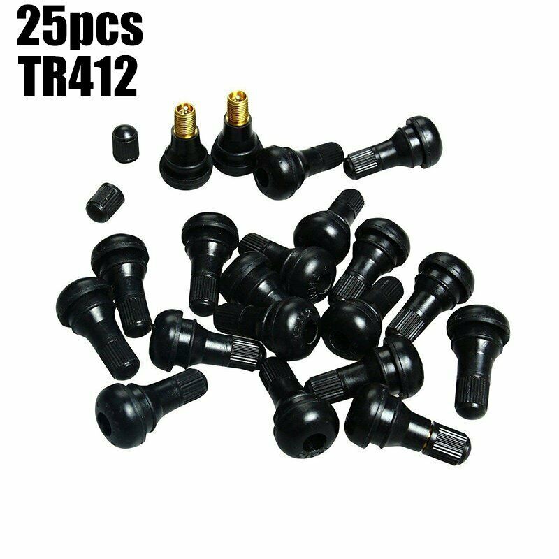 25pcs & 100Pcs Valve Stem TR413 TR412 Tire Rubber Short SnapIn Car