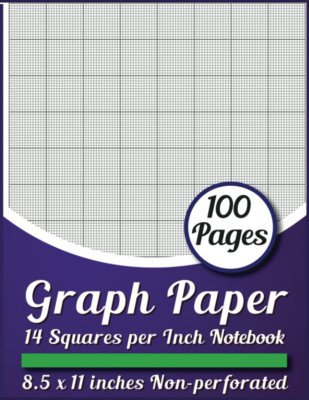 Graph Paper 14 Squares per Inch Notebook: 14 Count Graph Paper for Cross Stitch,