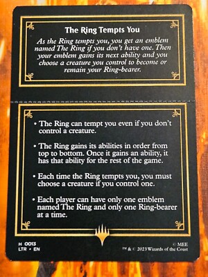 MTG LOTR The Ring Tempts You Helper Card - 0013 Regular Token - PACK FRESH  | eBay