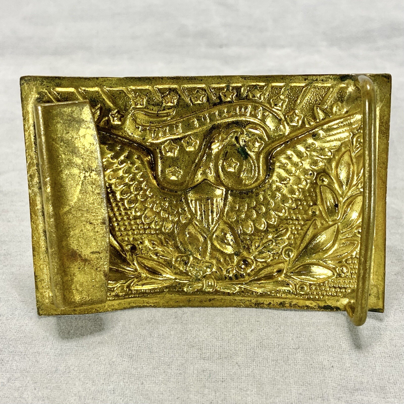 Vintage E Pluribus Unum Eagle Belt Buckle Gold Tone U… Gem