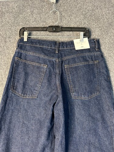 ZARA Men's Size 34 X 32 Relaxed Slim Straight Fit Blue Jeans Dark Wash Indigo - Picture 10 of 13