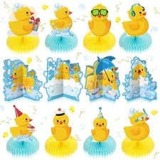 Teling 12 Pcs Duck Birthday Decorations Duck Centerpieces 6 Inch Rubber Duck ...