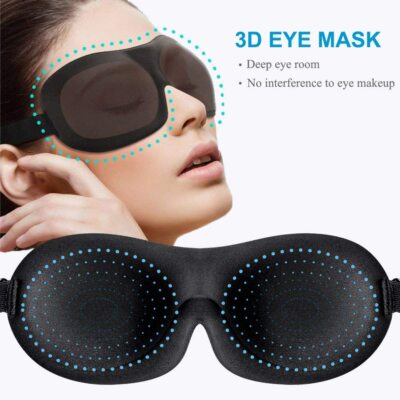 Sleep Mask for Women & Men Super Soft 3D Sleeping Mask Block Out Light 100%