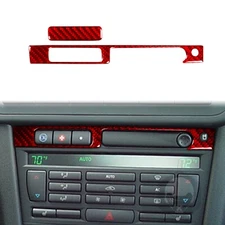 Center Console Water Cup Holder Panel Cover For Saab 9-3 03-06 Red Carbon Fiber
