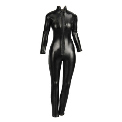 Zum Selbermachen 1/6 Maßstab schwarzer Overall Lederkleidung für 12'' weibliche Actionfiguren Puppen