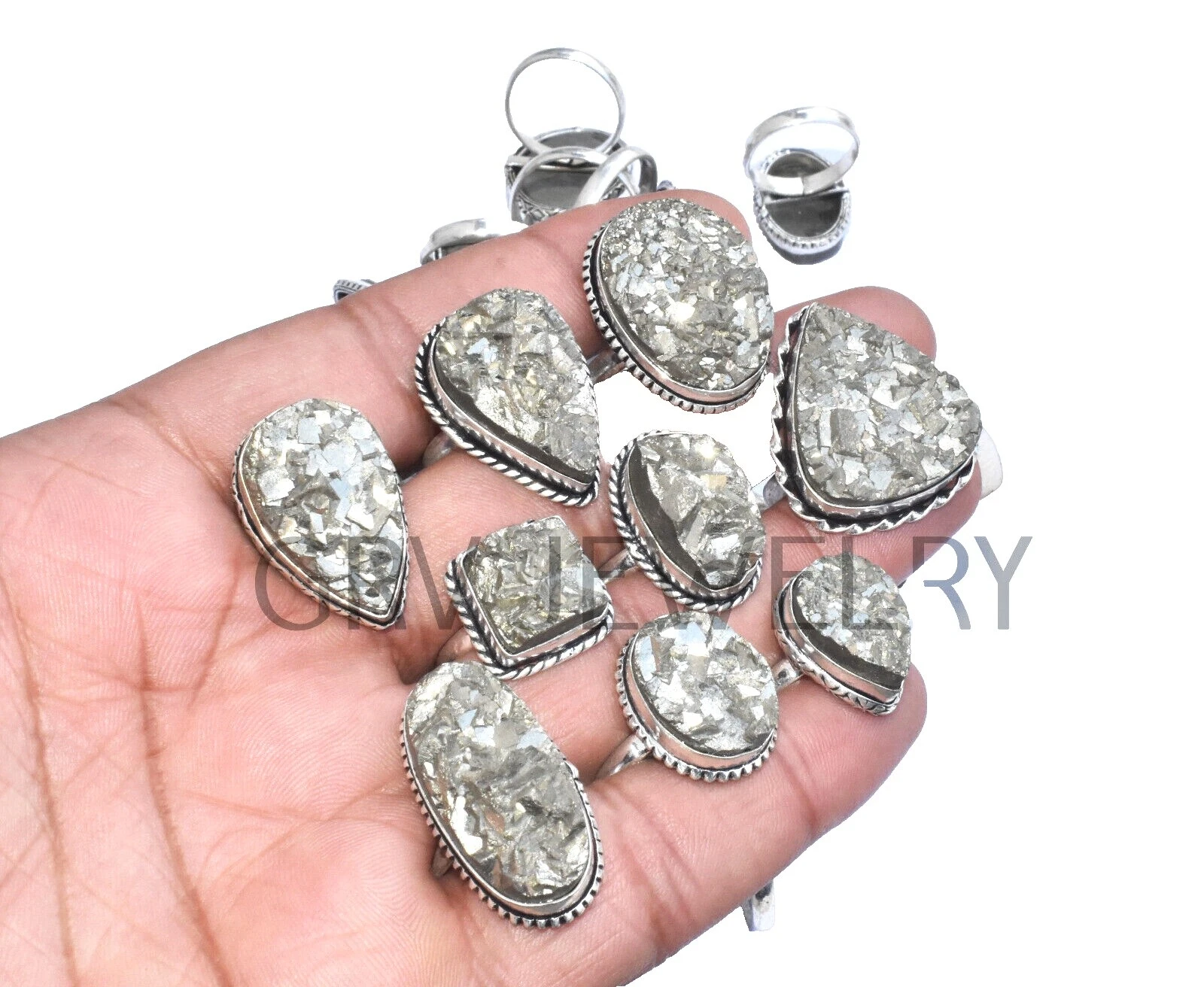 Pirita Chapado En Plata Anillos de Moda