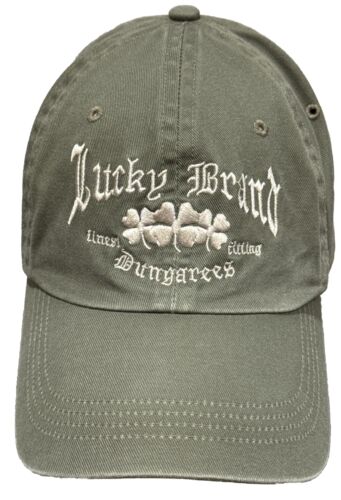 Lucky Brand Finest Fitting Dungarees Jeans Green Baseball Cap - Picture 1 of 8