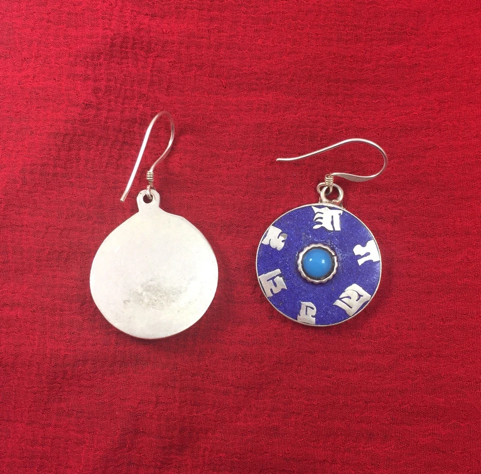 Vintage Earrings with Lapis And Turquoise stone - Image 2 of 3